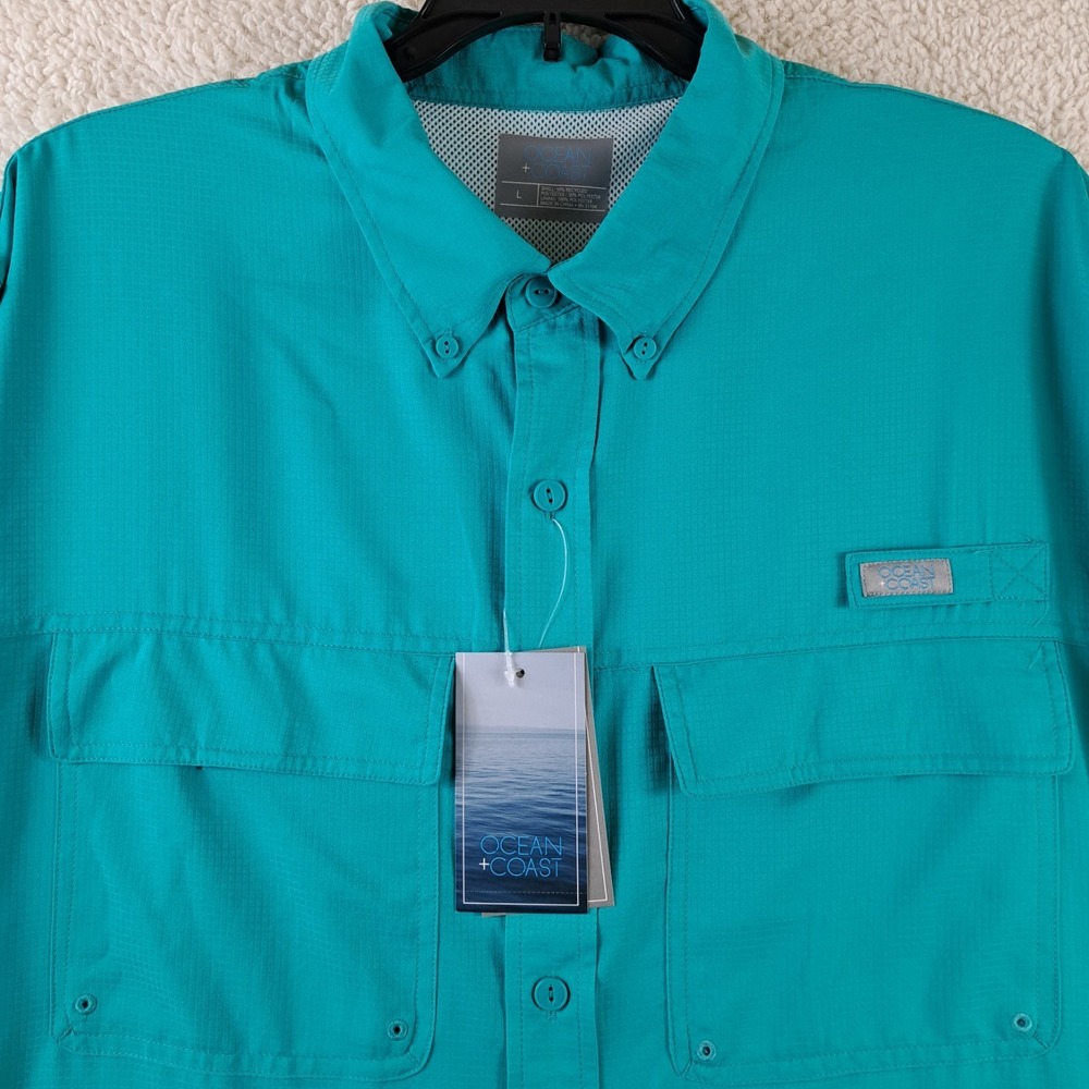 NWT Ocean & Coast Advantage Men's Large Vented Fishing SS Shirt